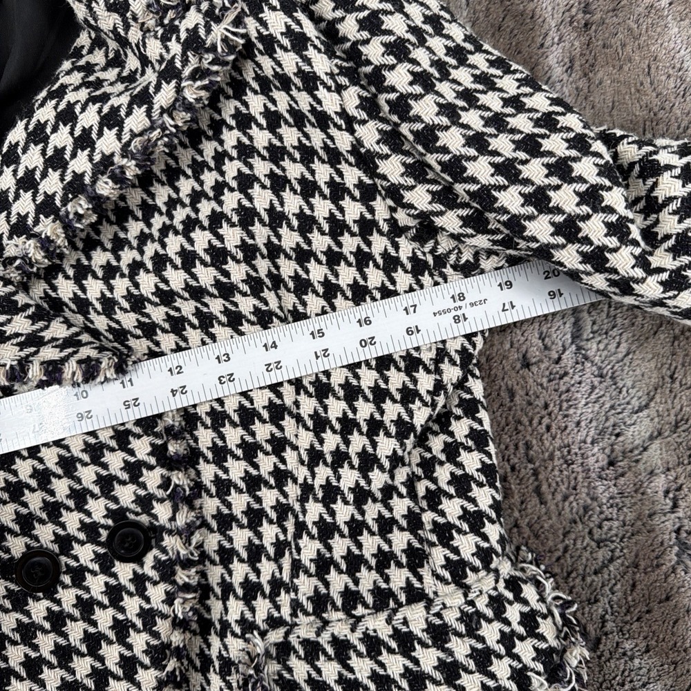 Dolan Large Houndstooth Blazer Coat Tweed Career Black White Anthropologie - Picture 5 of 9